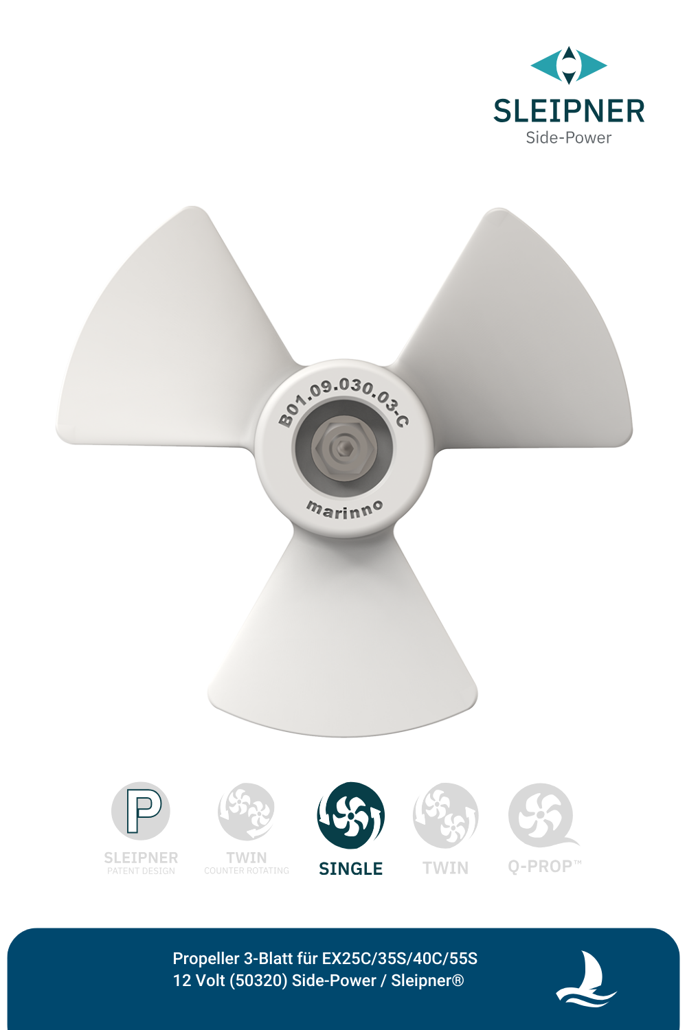 Sleipner® Propeller 3-Blatt für EX25C / EX35S / EX40C / EX55S (50320)