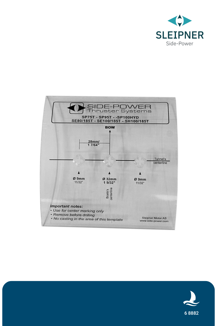 Bohrschablone Sleipner® für Tunnelrohr Ø185mm, 6mm Materialstärke (6 8882)