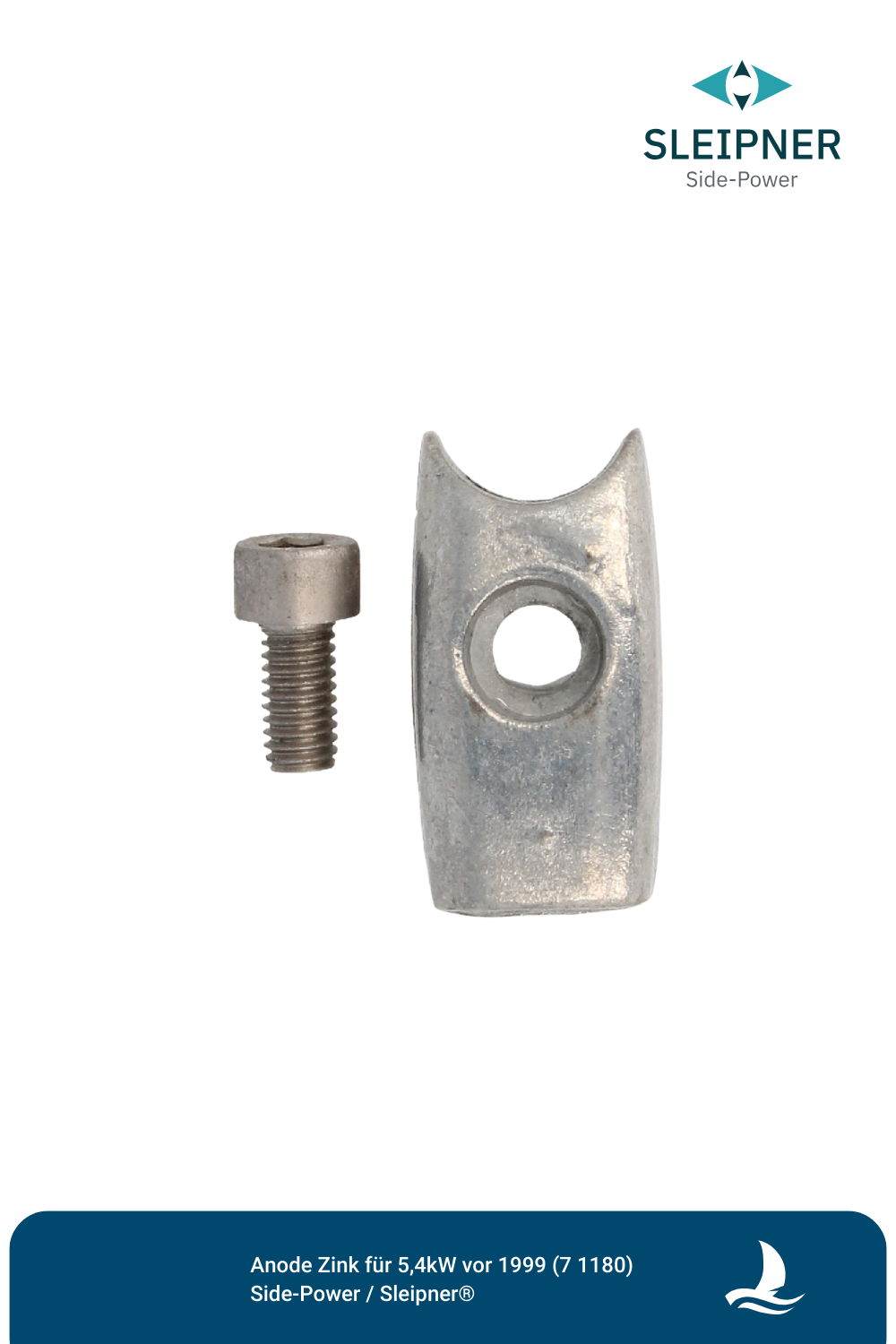 Anode Zink für 5,4kW Bugstrahlruder von Sleipner® vor Baujahr 1999 mit 3-Blatt Propeller (7 1180)