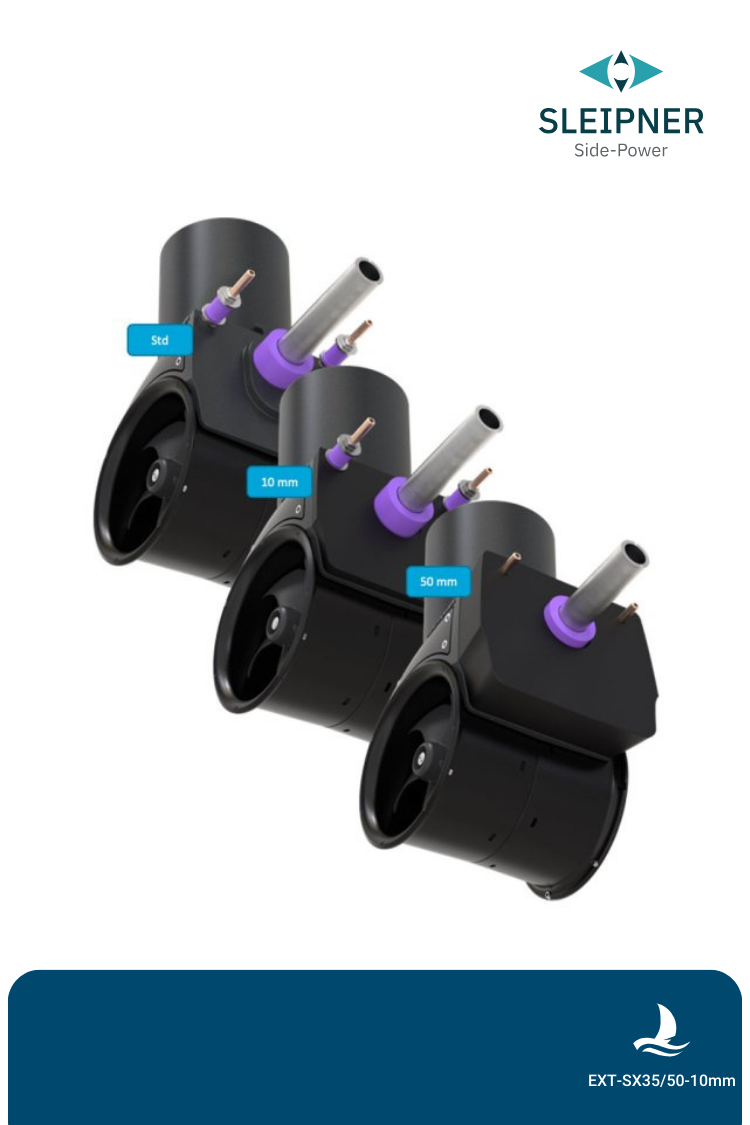 Distanzplatte (10mm) zwischen Anlage und Rumpf für Sleipner® Heckstrahlruder SX35 / SX50 (EXT-SX35/50-10mm)