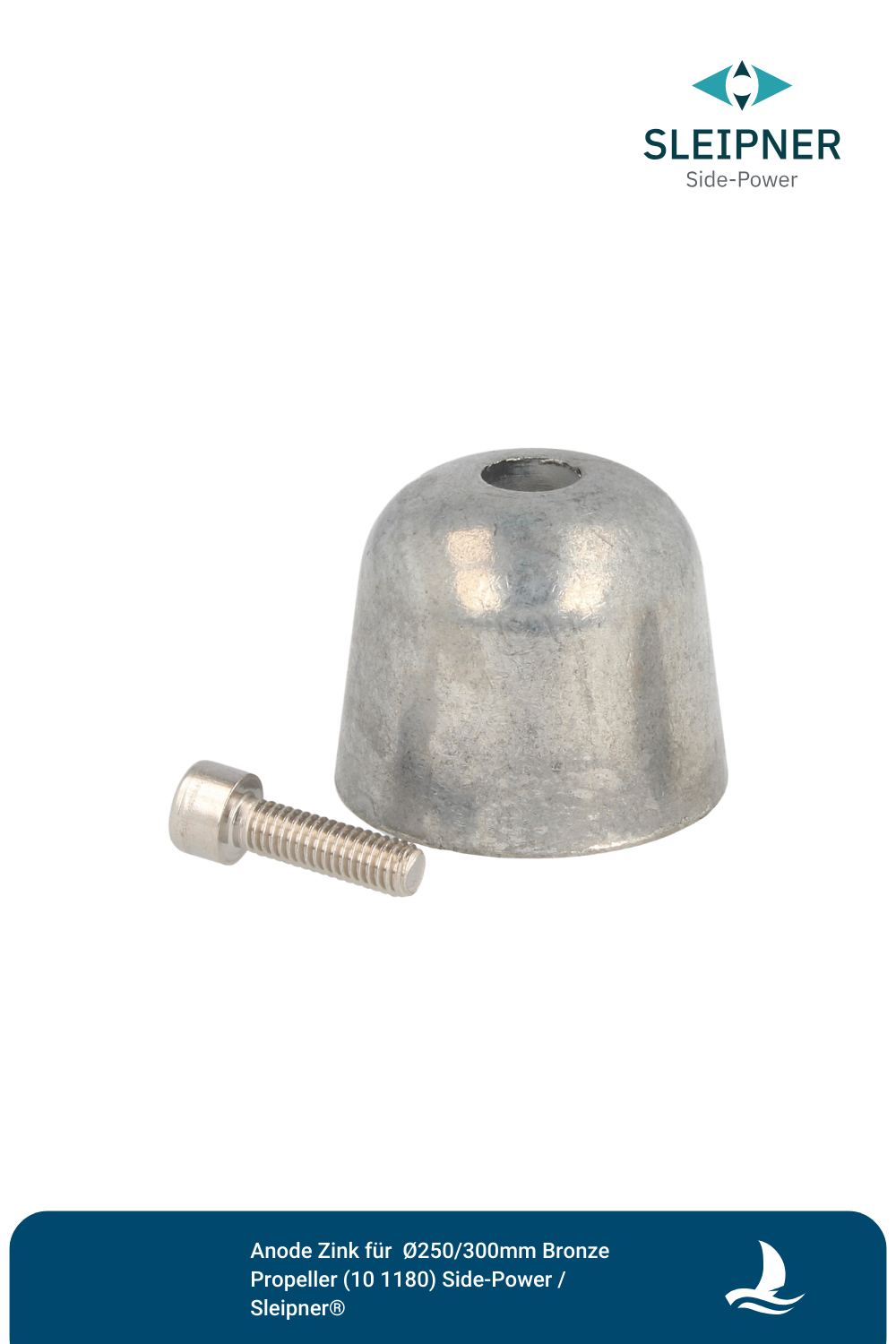 Anode Zink für alle Sleipner® Strahlruder mit Ø250 / Ø300mm Tunnel mit Bronze Propeller (10 1180)