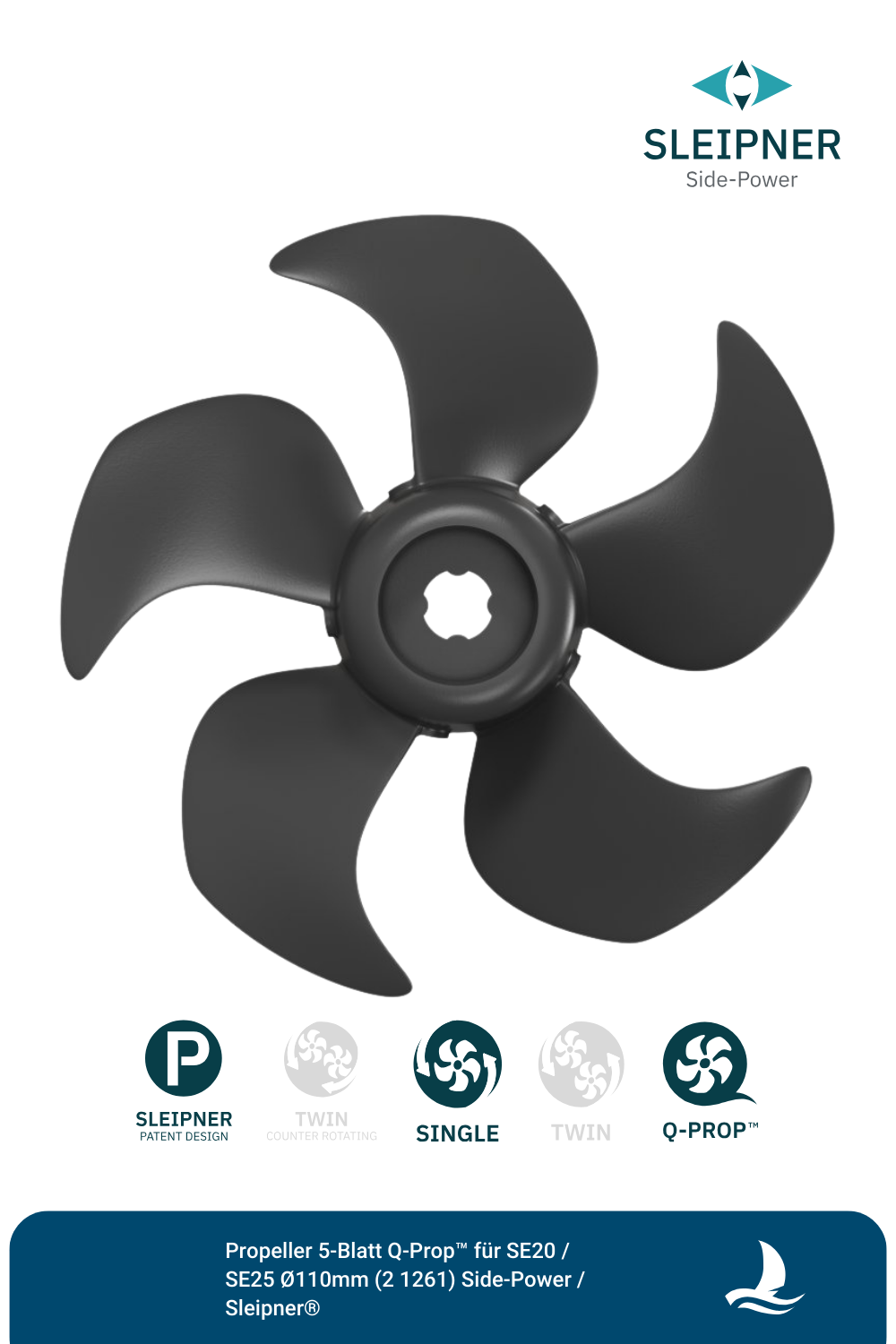 Propeller 5-Blatt Q-Prop™ für Sleipner® SE20 / SE25 (2 1261)