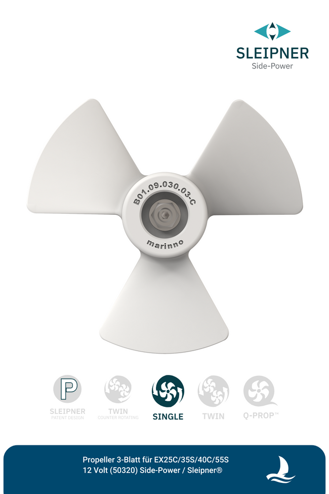 Sleipner® Propeller 3-Blatt für EX25C / EX35S / EX40C / EX55S (50320)