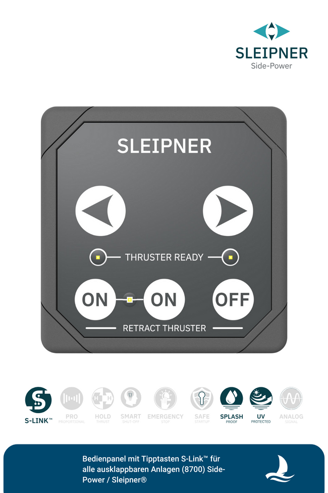 Bedienpanel mit TippTasten S-Link™ für ausklappbare Anlagen (8700) Side-Power / Sleipner®