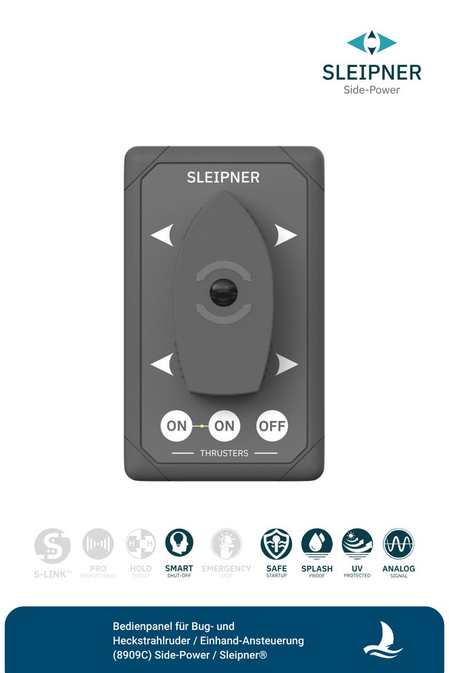 Bedienpanel für Sleipner® Bug- und Heckstrahlruder / Einhand-Ansteuerung (8909C)
