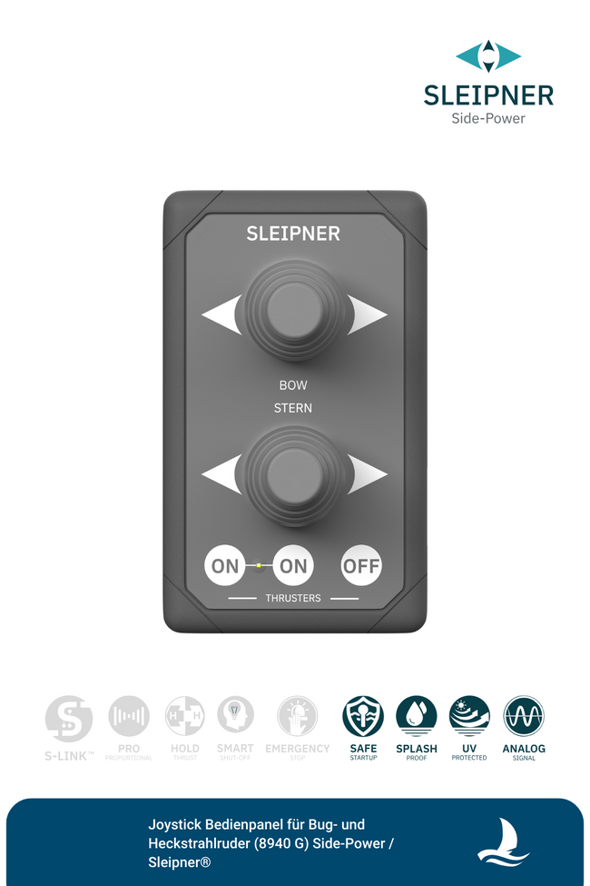 Joystick Bedienpanel für Sleipner® Bug- und Heckstrahlruder, grau (8940 G)