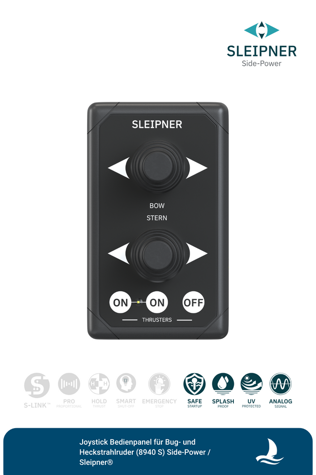 Joystick Bedienpanel für Sleipner® Bug- und Heckstrahlruder, schwarz (8940 S)