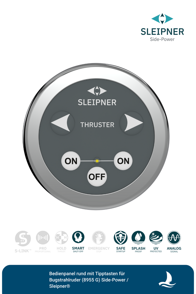 Bedienpanel rund mit Tipptasten für Sleipner® Bugstrahlruder (8955 G)