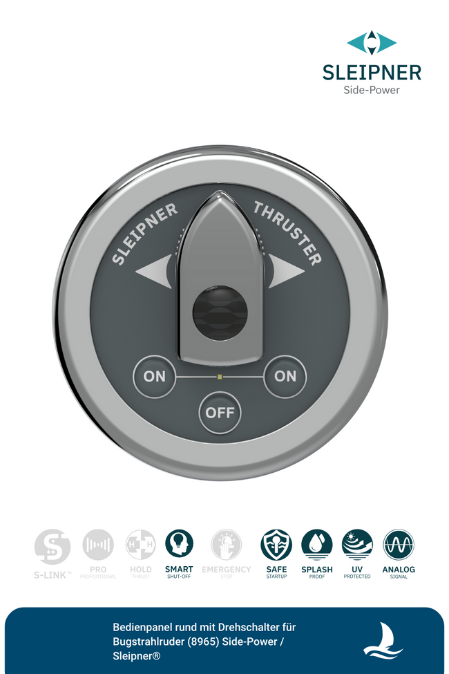 Bedienpanel rund mit Drehschalter für Sleipner® Bugstrahlruder (8965)