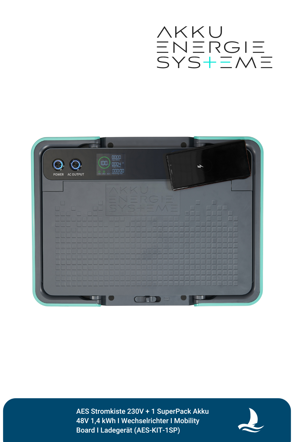 AES Stromkiste 230V + 1 SuperPack Akku 48V 1,4 kWh I Wechselrichter I Mobility Board I Ladegerät