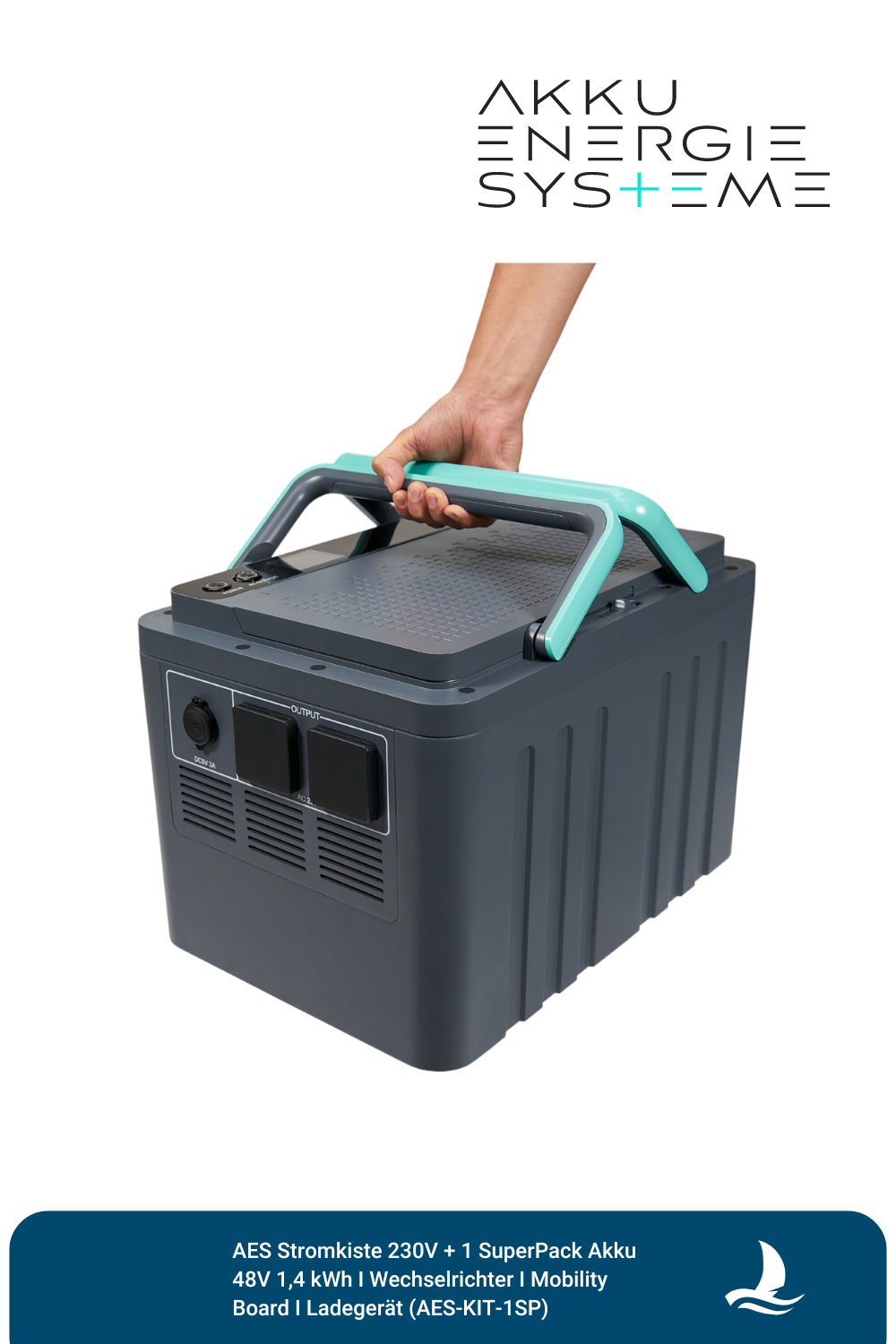 AES Stromkiste 230V + 1 SuperPack Akku 48V 1,4 kWh I Wechselrichter I Mobility Board I Ladegerät