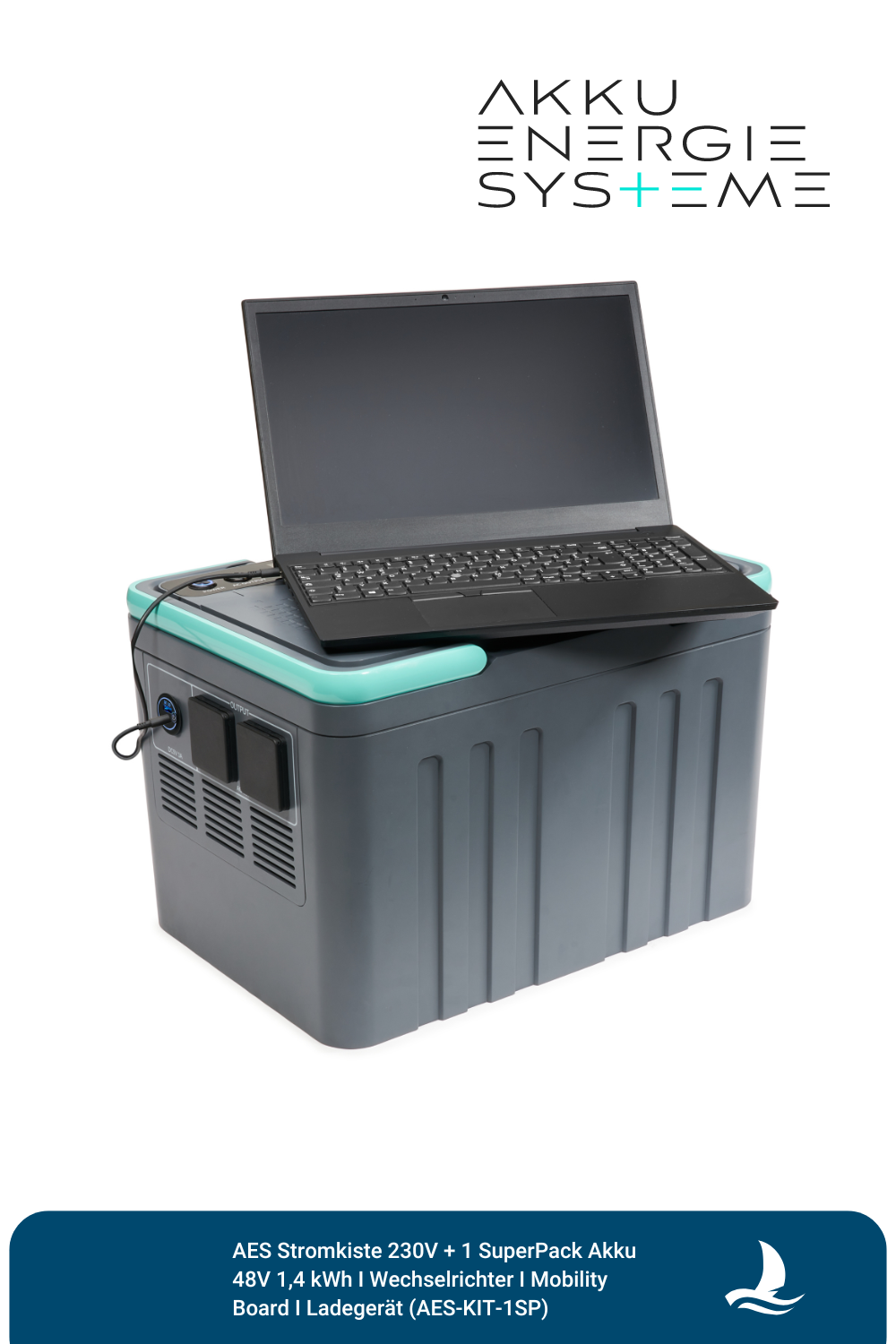 AES Stromkiste 230V + 1 SuperPack Akku 48V 1,4 kWh I Wechselrichter I Mobility Board I Ladegerät