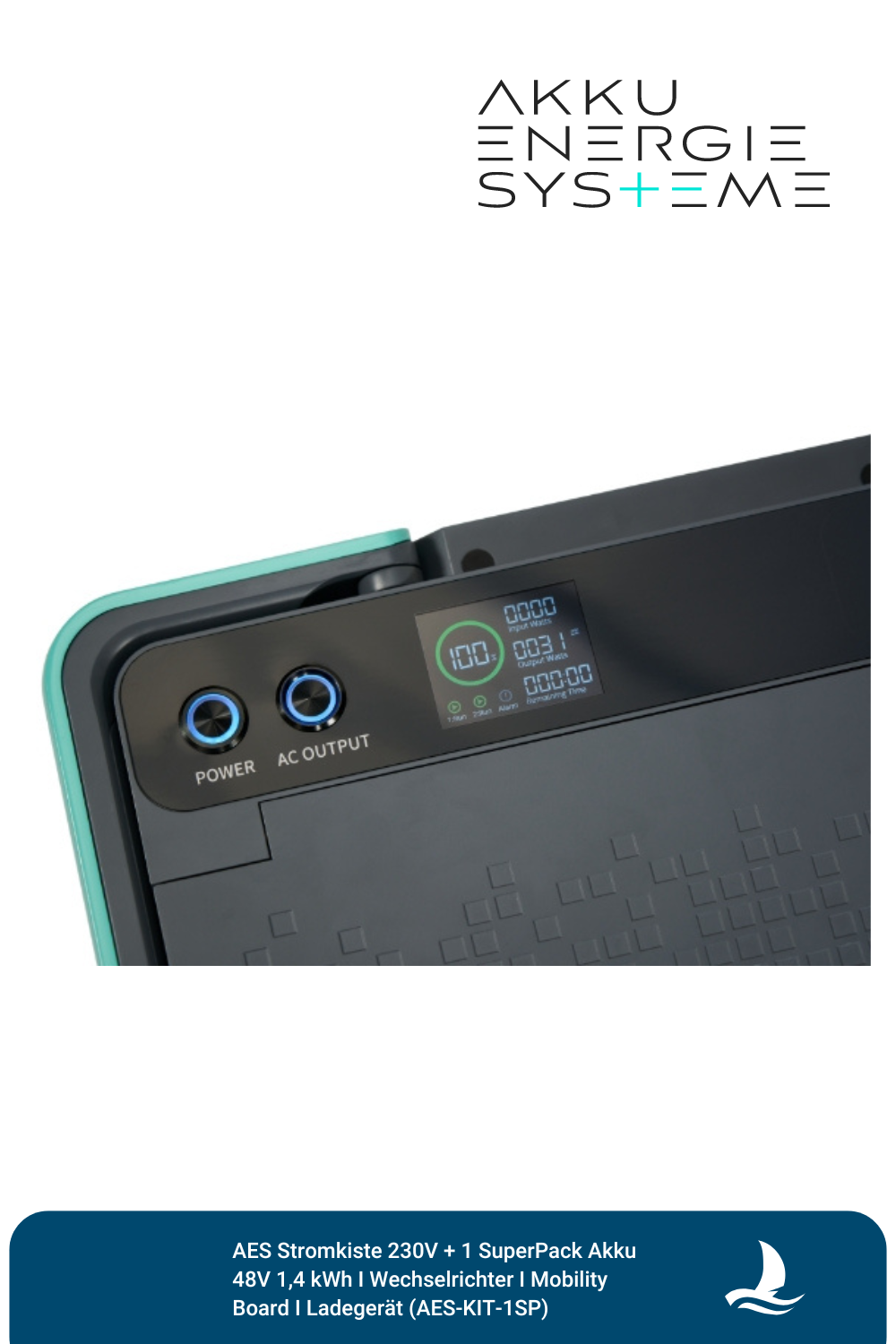 AES Stromkiste 230V + 1 SuperPack Akku 48V 1,4 kWh I Wechselrichter I Mobility Board I Ladegerät