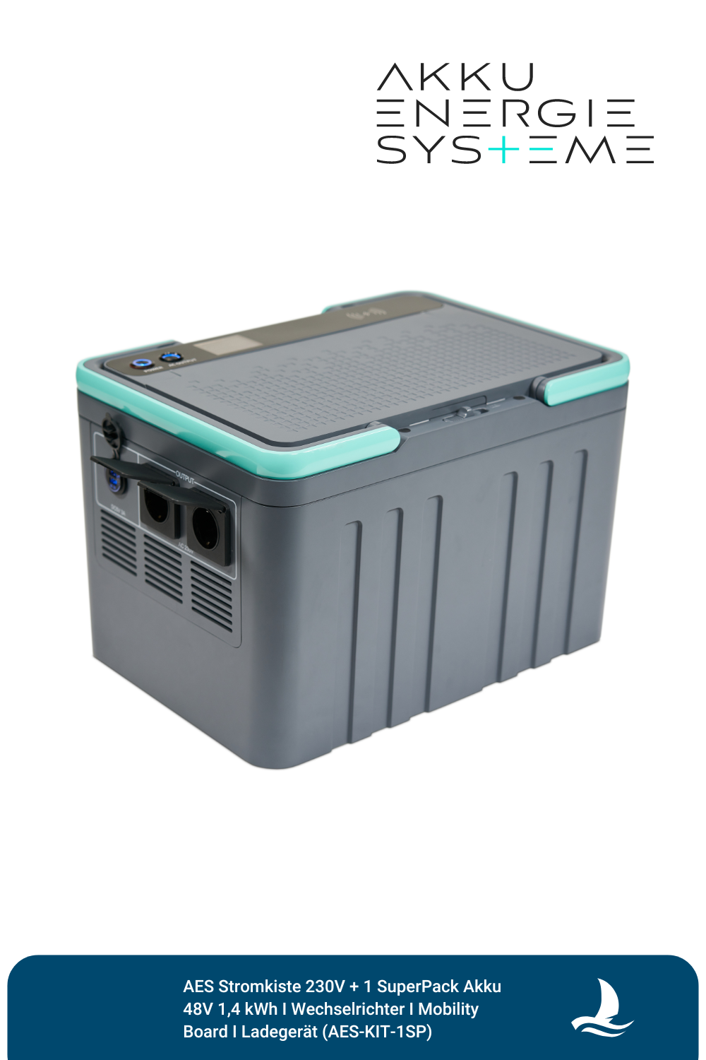 AES Stromkiste 230V + 1 SuperPack Akku 48V 1,4 kWh I Wechselrichter I Mobility Board I Ladegerät
