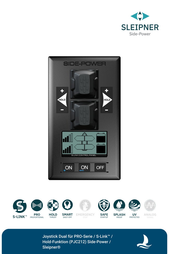 Joystick Dual für PRO-Serie / S-Link™ / Hold-Funktion (PJC212) Side-Power / Sleipner®