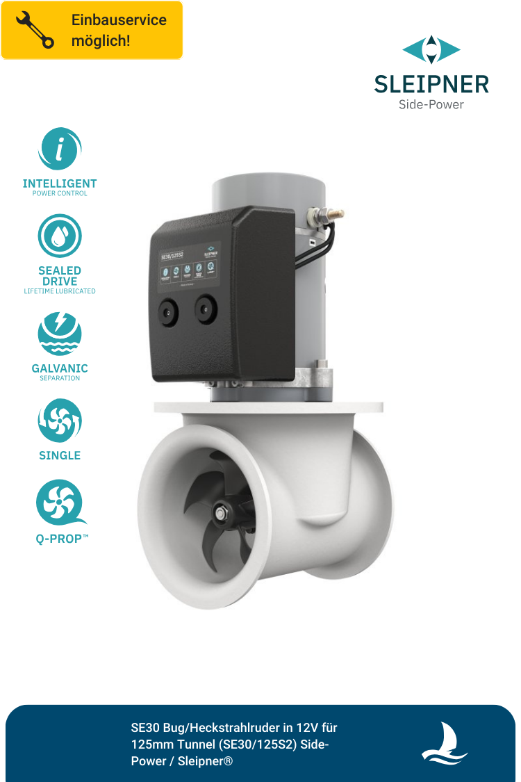SE30 Tunnel bow/stern thruster, 12V