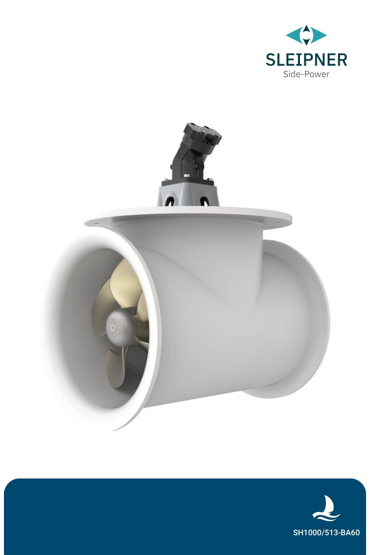 Thruster unit w/piston type hyd. motor 60cm3, thrust > 650 kg for ø513mm tunnel