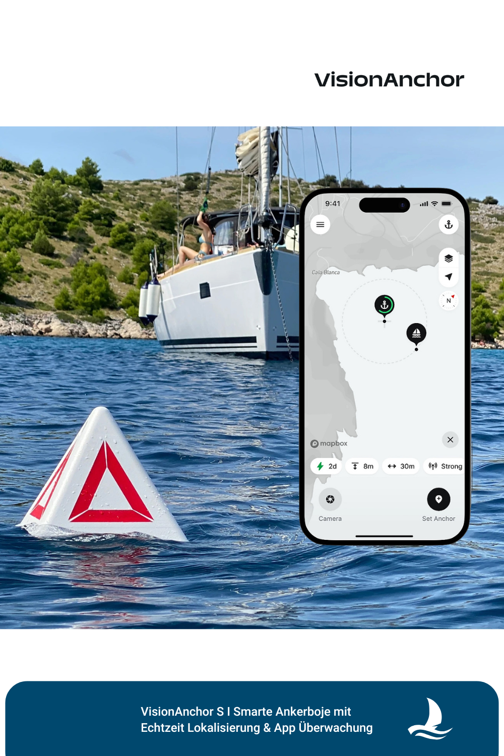 VisionAnchor S I Die smarte Ankerboje mit Echtzeit Lokalisierung & App Überwachung
