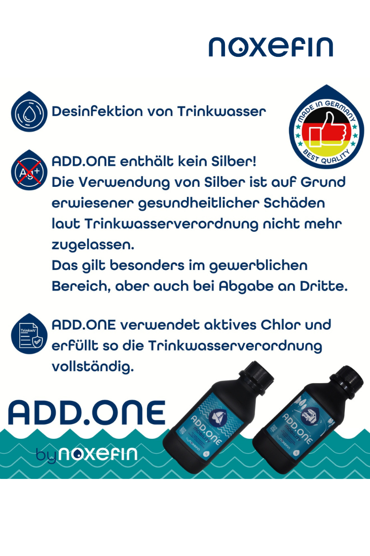 ADD.ONE MOBILITY by noxefin® - Wasseraufbereitung & Trinkwasserdesinfektion I 5 Liter