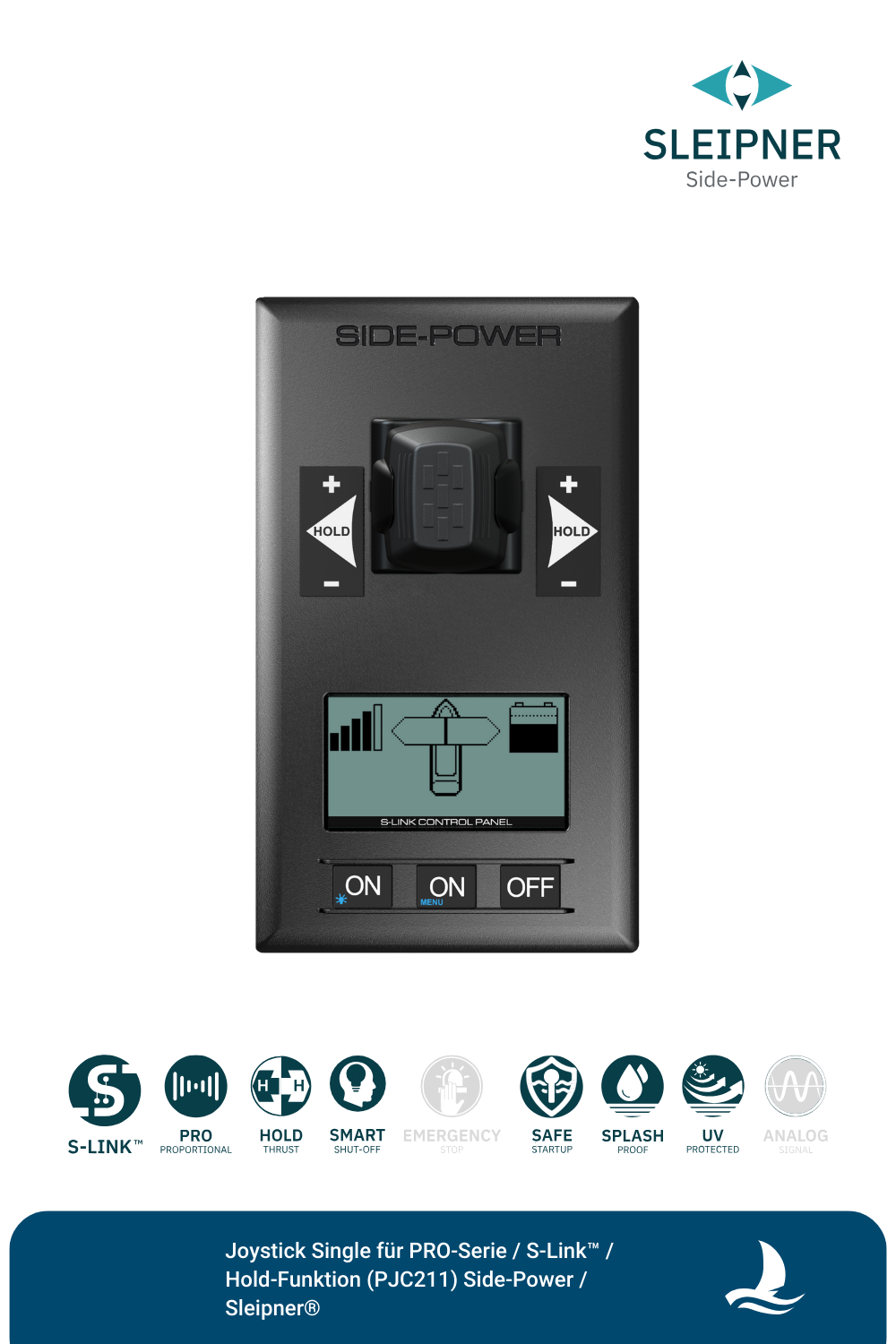 Joystick Single für PRO-Serie / S-Link™ / Hold-Funktion (PJC211) Side-Power / Sleipner®