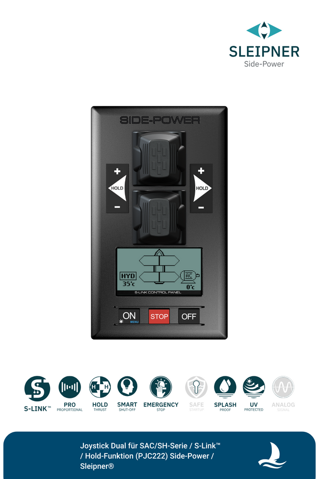 Sleipner® Dual Joystick für hydraulische Bug & Heckstrahlruder der SAC/SH-Serie / S-Link™ / Hold-Funktion (PJC222)