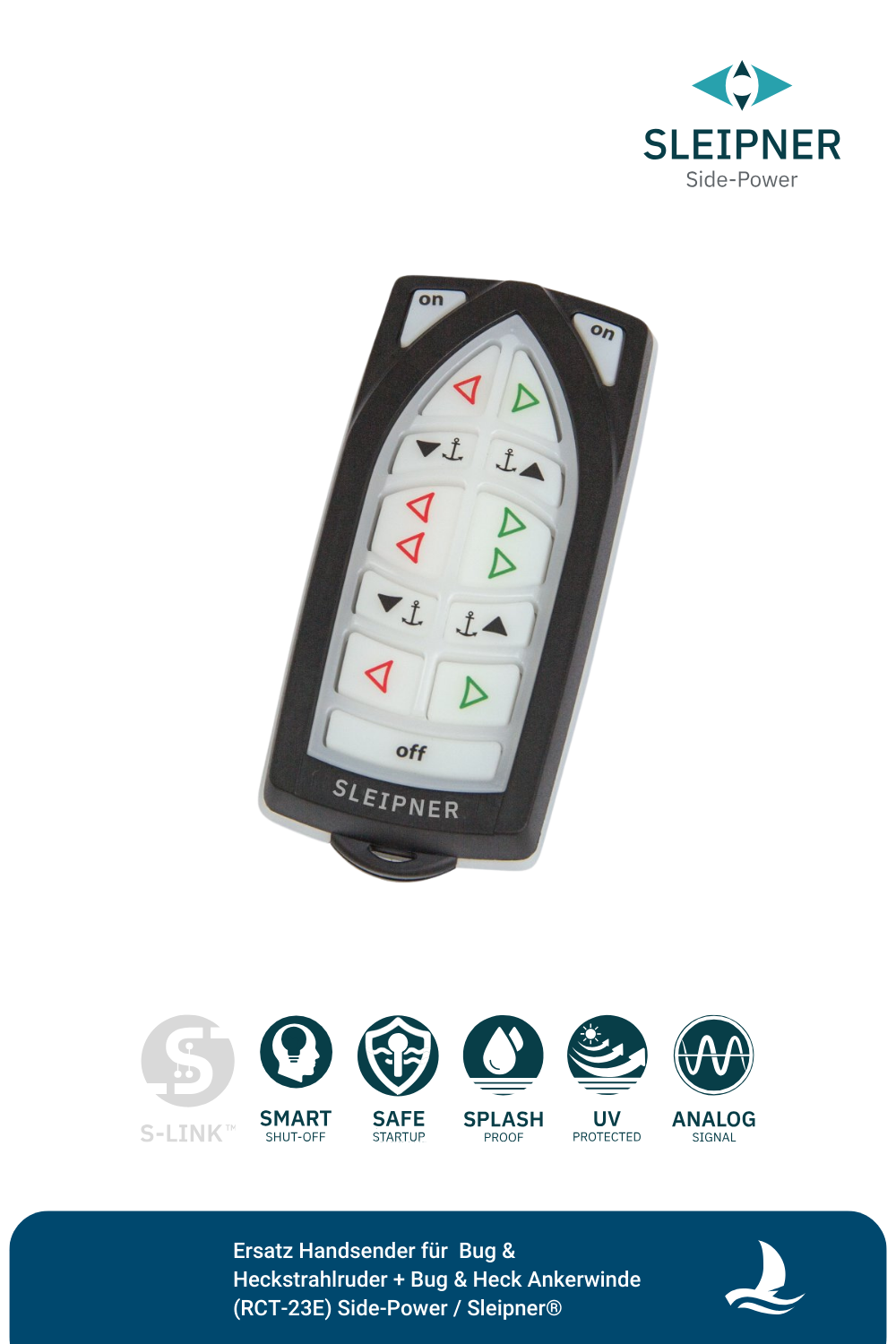 Ersatz-Handsender für Sleipner® Bug/Heckstrahlruder & Bug/Heck Ankerwinde (RCT-23E)