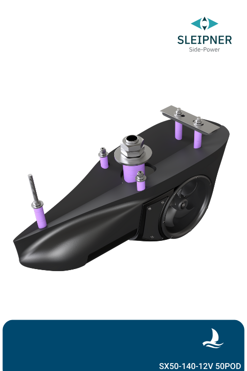 Sleipner® externes Bug / Heckstrahlruder SX50 in 12V mit Hydropod I bis 150mm Rumpfstärke (SX50/140-12V-150mmPOD-2)