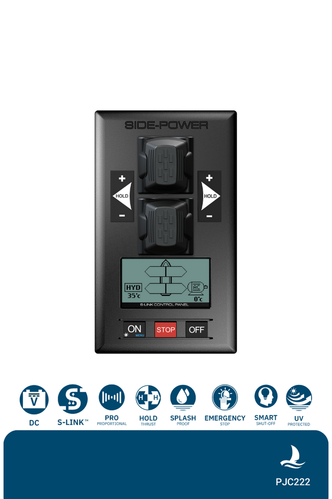 Dual joystick S-link control panel with Hold-function & LCD display, 12/24V
